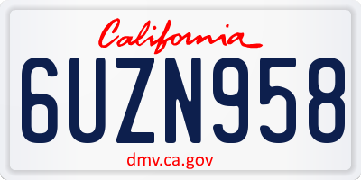 CA license plate 6UZN958