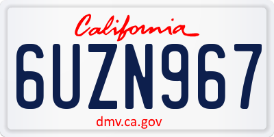 CA license plate 6UZN967