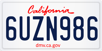 CA license plate 6UZN986