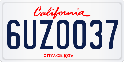 CA license plate 6UZO037