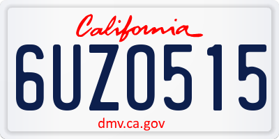 CA license plate 6UZO515