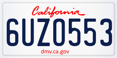 CA license plate 6UZO553