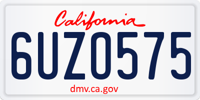 CA license plate 6UZO575