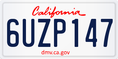 CA license plate 6UZP147