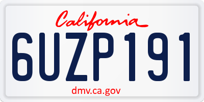 CA license plate 6UZP191