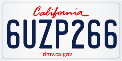 CA license plate 6UZP266