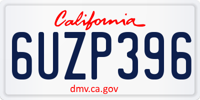 CA license plate 6UZP396