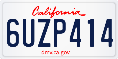 CA license plate 6UZP414