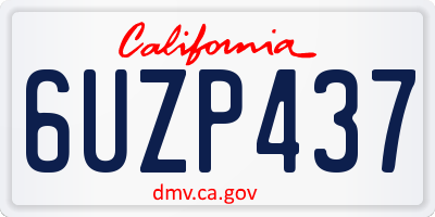 CA license plate 6UZP437