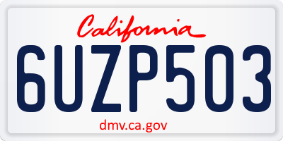 CA license plate 6UZP503