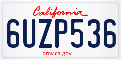 CA license plate 6UZP536