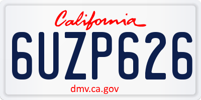 CA license plate 6UZP626