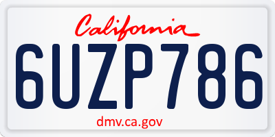 CA license plate 6UZP786