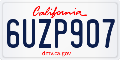CA license plate 6UZP907
