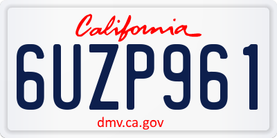 CA license plate 6UZP961