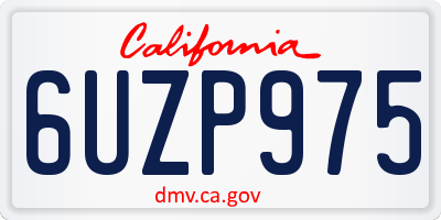 CA license plate 6UZP975