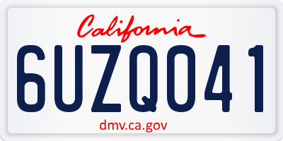 CA license plate 6UZQ041