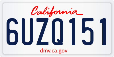CA license plate 6UZQ151