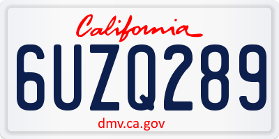 CA license plate 6UZQ289