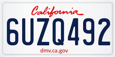 CA license plate 6UZQ492