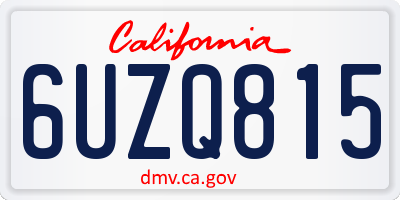 CA license plate 6UZQ815