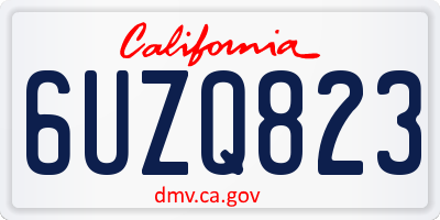 CA license plate 6UZQ823