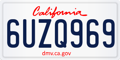 CA license plate 6UZQ969