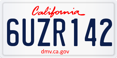 CA license plate 6UZR142