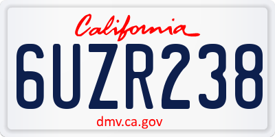 CA license plate 6UZR238