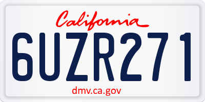 CA license plate 6UZR271