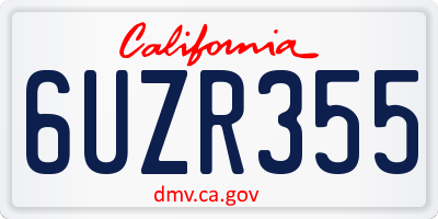 CA license plate 6UZR355