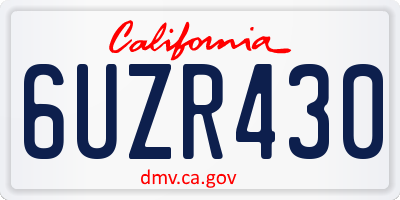 CA license plate 6UZR430