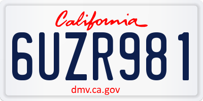 CA license plate 6UZR981