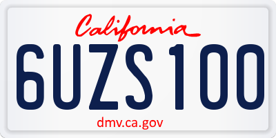 CA license plate 6UZS100