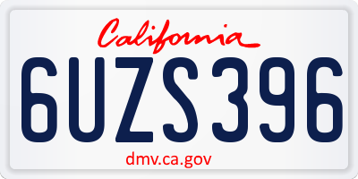 CA license plate 6UZS396