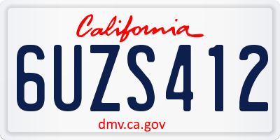 CA license plate 6UZS412