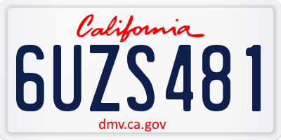 CA license plate 6UZS481