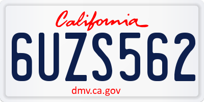 CA license plate 6UZS562