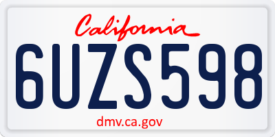 CA license plate 6UZS598