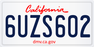 CA license plate 6UZS602