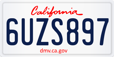 CA license plate 6UZS897