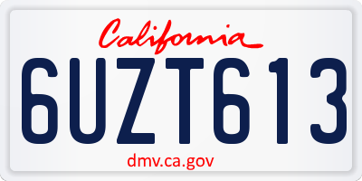 CA license plate 6UZT613