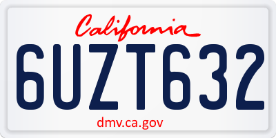CA license plate 6UZT632