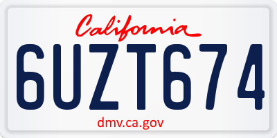 CA license plate 6UZT674