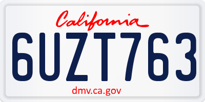 CA license plate 6UZT763