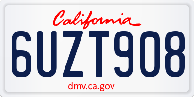 CA license plate 6UZT908