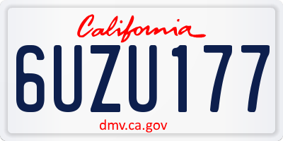 CA license plate 6UZU177
