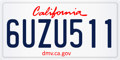 CA license plate 6UZU511