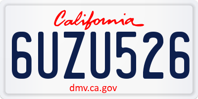 CA license plate 6UZU526