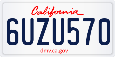 CA license plate 6UZU570